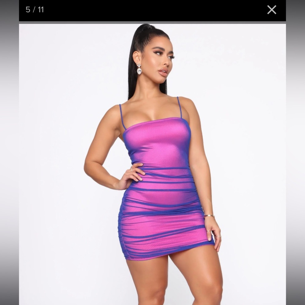 Double mesh mini dress